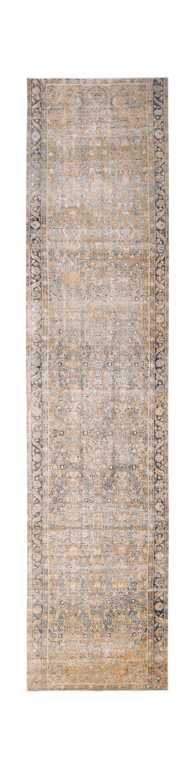 Handmade Vintage Persian Hallway Runner | 462 x 109 cm | 15'2" x 3'7" - Najaf Rugs & Textile