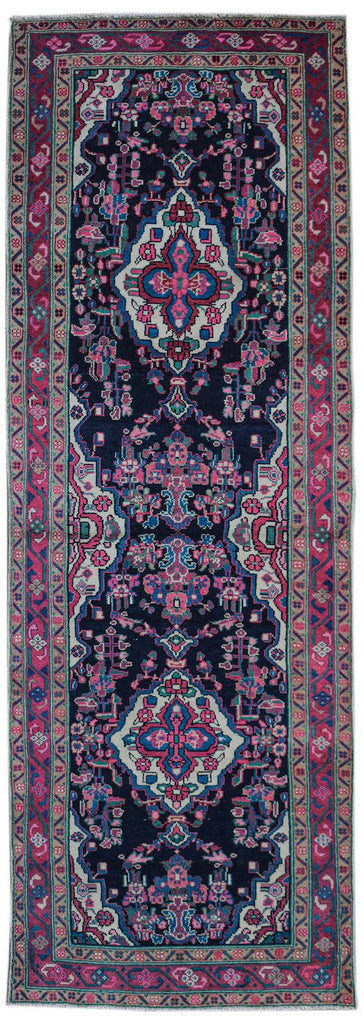 Handmade Vintage Persian Hamadan Hallway Runner | 288 x 99 cm | 9'6" x 3'3" - Najaf Rugs & Textile
