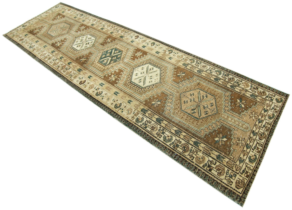 Handmade Vintage Persian Hamadan Hallway Runner | 327 x 103 cm | 10'9" x 3'4" - Najaf Rugs & Textile