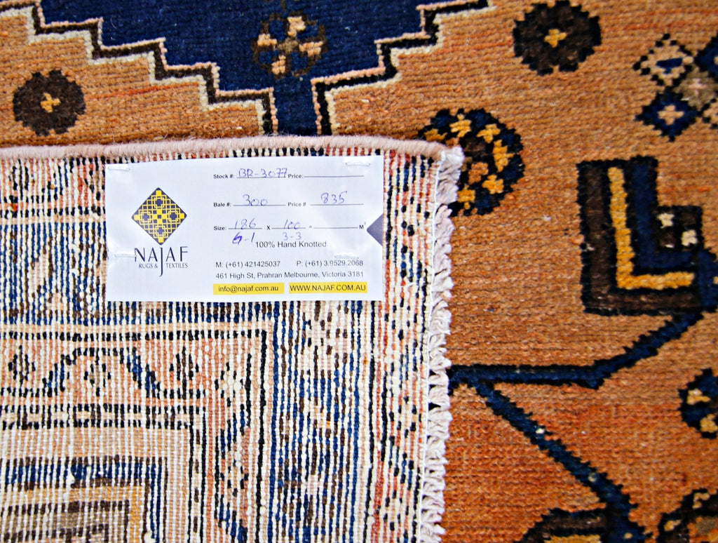 Handmade Vintage Persian Hamadan Rug | 186 x 100 cm | 6'1" x 3'3" - Najaf Rugs & Textile