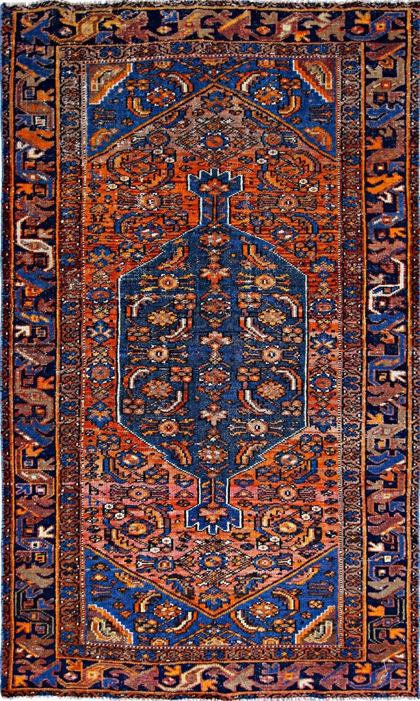 Handmade Vintage Persian Hamadan Rug | 195 x 119 cm | 6'5" x 3'11" - Najaf Rugs & Textile