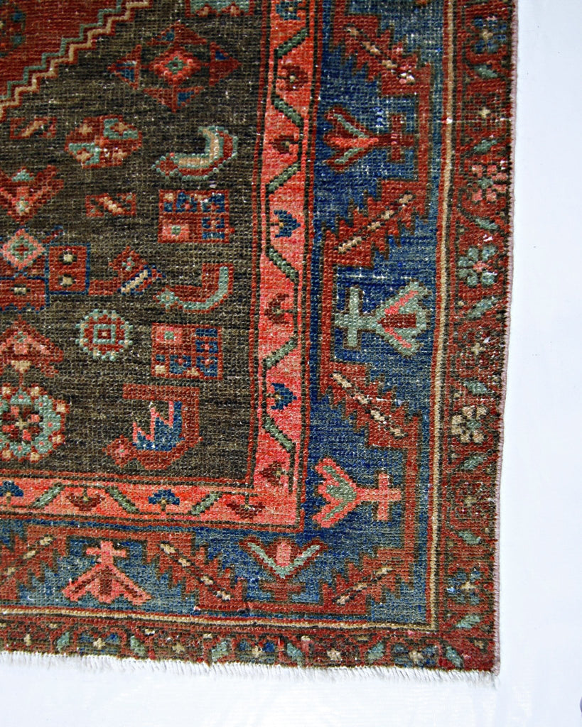 Handmade Vintage Persian Hamadan Rug | 196 x 134 cm | 6'5" x 4'5" - Najaf Rugs & Textile