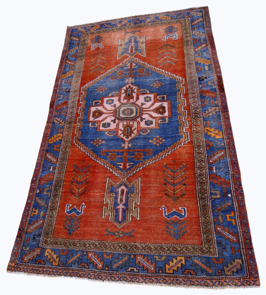 Handmade Vintage Persian Hamadan Rug | 200 x 124 cm | 6'7" x 4'1" - Najaf Rugs & Textile