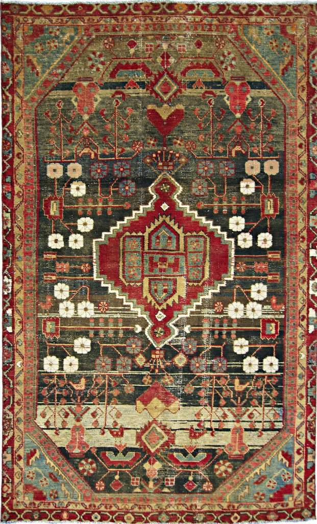 Handmade Vintage Persian Hamadan Rug | 202 x 123 cm | 6'7" x 4' - Najaf Rugs & Textile