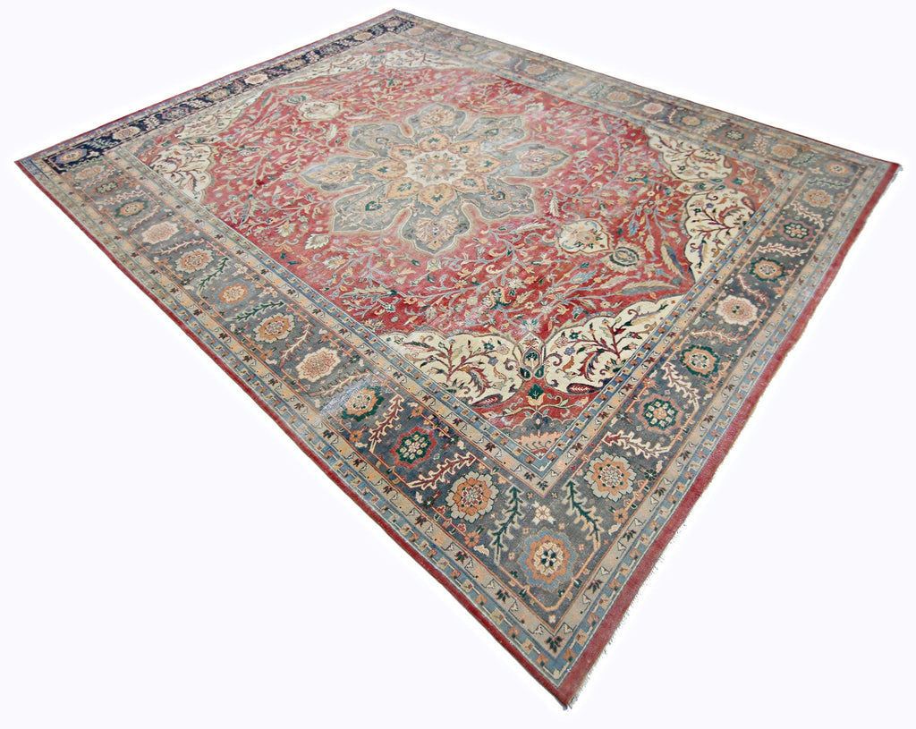 Handmade Vintage Persian Heriz Ahar Rug | 330 x 258 cm | 10'10" x 8'3" - Najaf Rugs & Textile