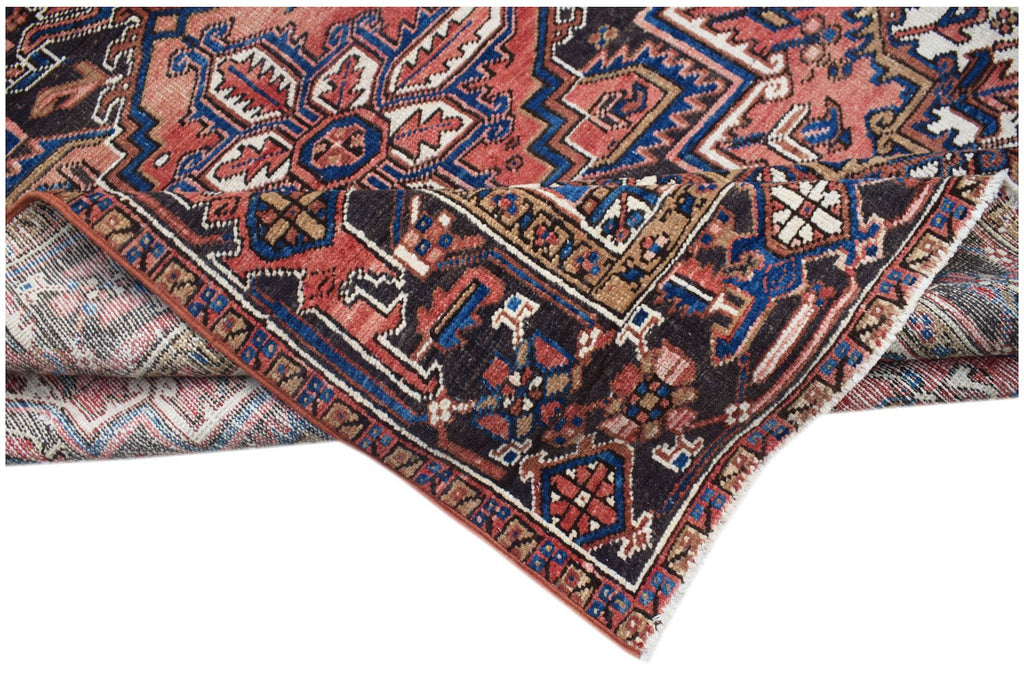 Handmade Vintage Persian Heriz Rug | 269 x 216 cm | 8'10" x 7' - Najaf Rugs & Textile