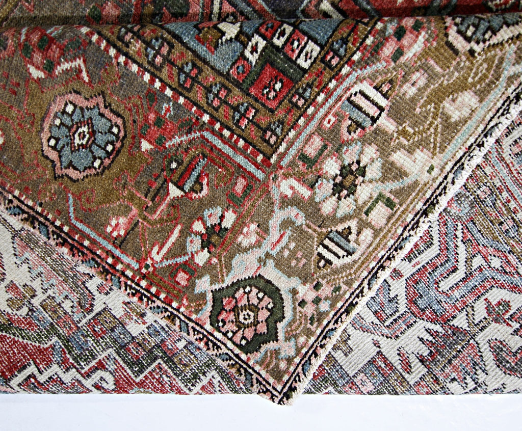 Handmade Vintage Persian Heriz Rug | 344 x 262 cm | 11'6" x 8'7" - Najaf Rugs & Textile