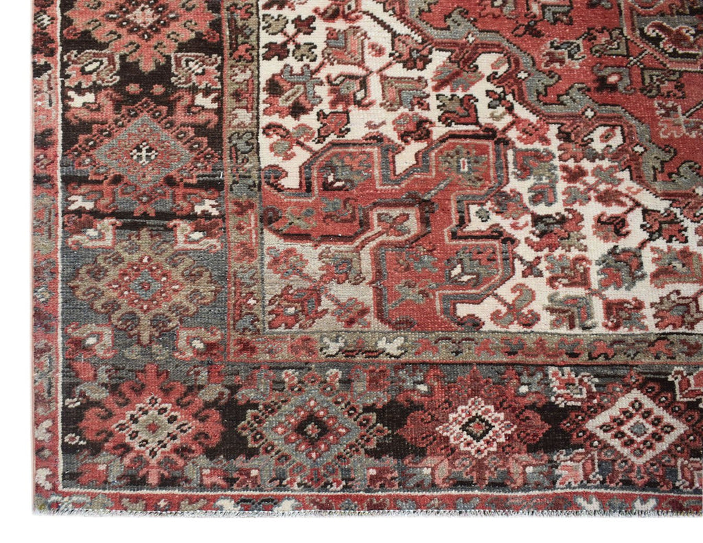 Handmade Vintage Persian Heriz Rug | 363 x 239 cm | 8'8" x 7'10" - Najaf Rugs & Textile