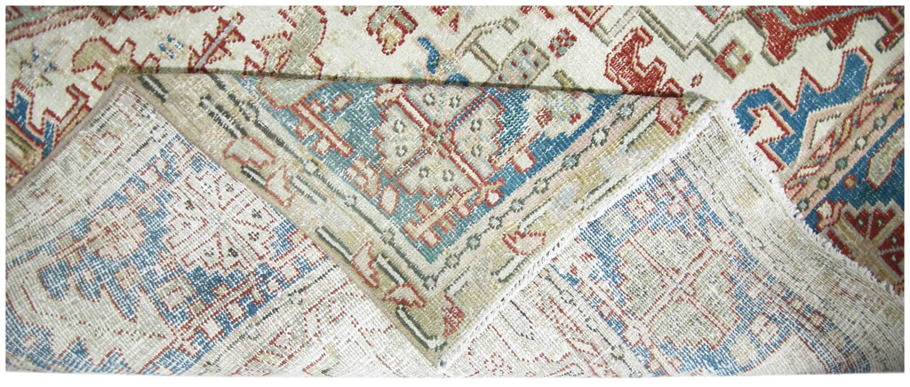 Handmade Vintage Persian Heriz Rug | 379 x 282 cm | 12'5" x 9'5" - Najaf Rugs & Textile