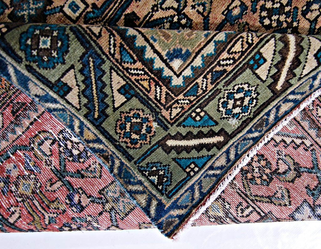Handmade Vintage Persian Hossainabad Hallway Runner | 330 x 148 cm | 10'10" x 4'10" - Najaf Rugs & Textile