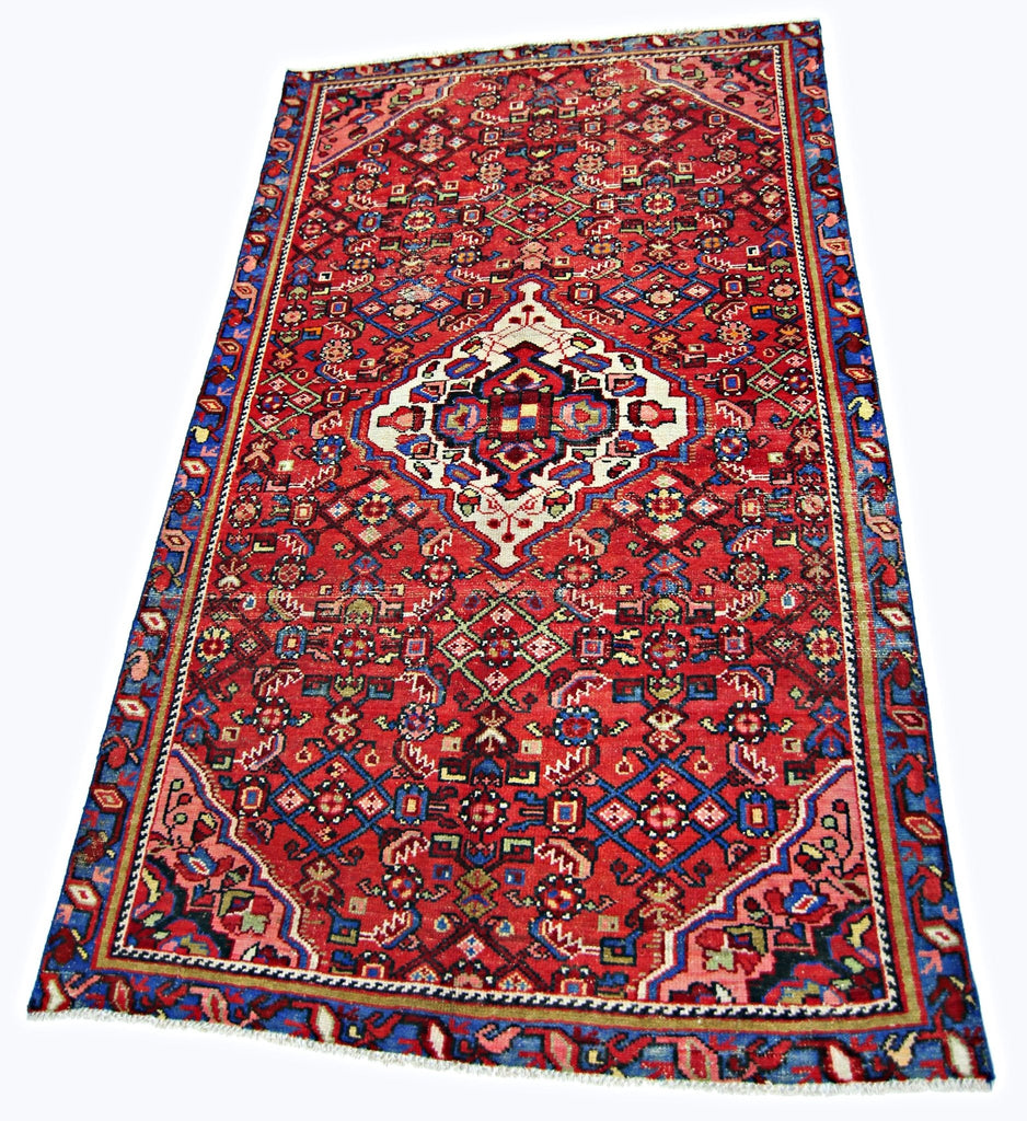 Handmade Vintage Persian Hossainabad Rug | 193 x 122 cm | 6'4" x 4' - Najaf Rugs & Textile