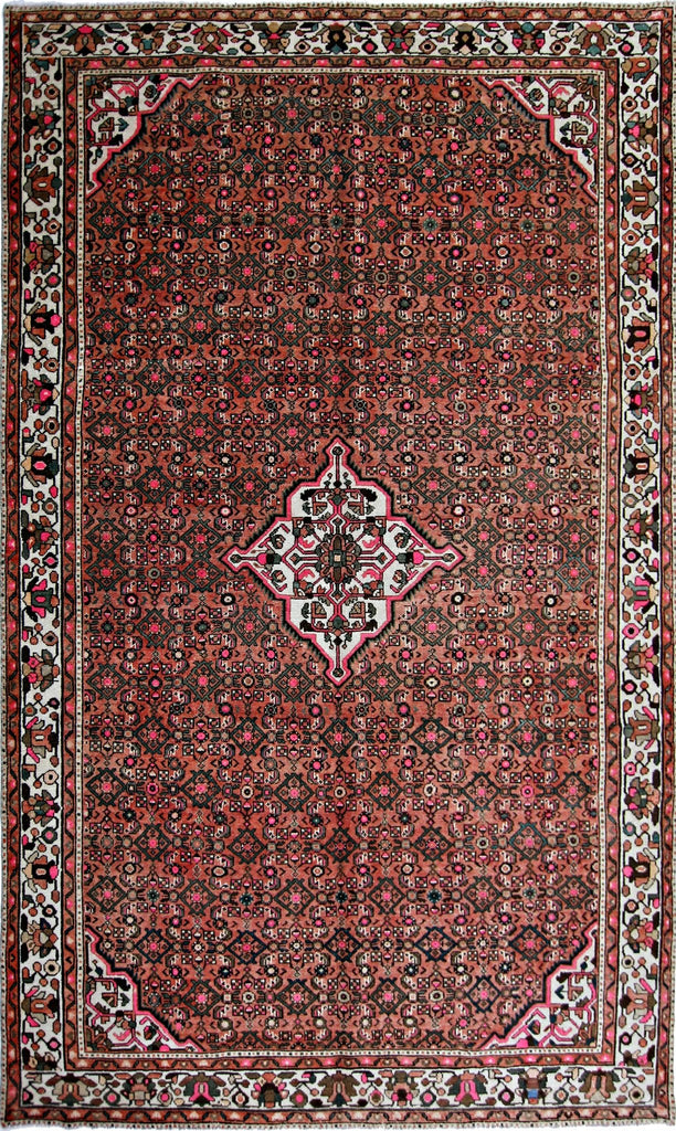 Handmade Vintage Persian Hossainabad Rug | 292 x 200 cm | 9'7" x 6'7" - Najaf Rugs & Textile