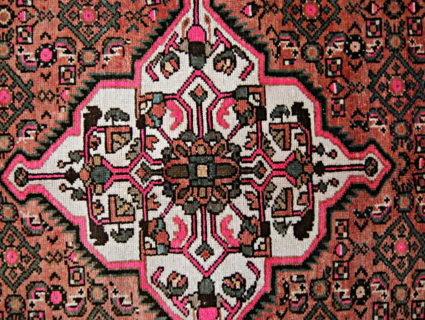 Handmade Vintage Persian Hossainabad Rug | 292 x 200 cm | 9'7" x 6'7" - Najaf Rugs & Textile