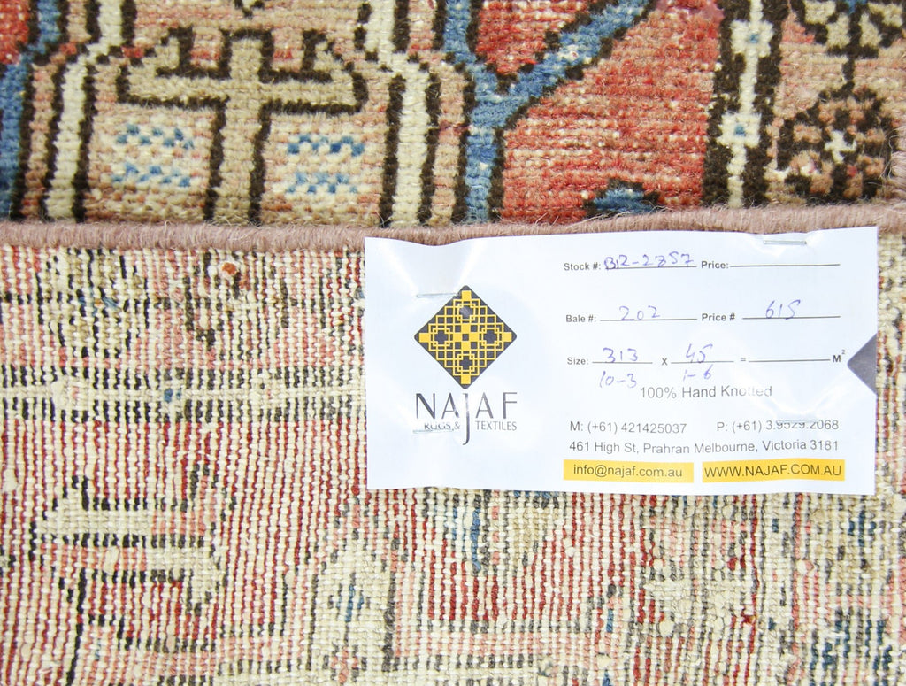 Handmade Vintage Persian Karaja Hallway Runner | 313 x 45 cm | 10'3" x 1'6" - Najaf Rugs & Textile