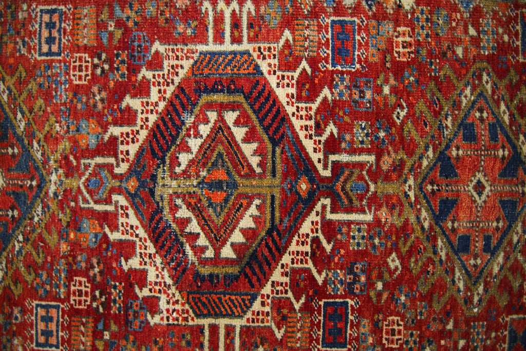 Handmade Vintage Persian Karaja Hallway Runner | 314 x 107 cm | 10'4" x 3'6" - Najaf Rugs & Textile