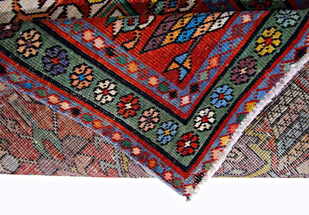 Handmade Vintage Persian Karaja Hallway Runner | 378 x 98 cm | 12'15" x 3'2" - Najaf Rugs & Textile