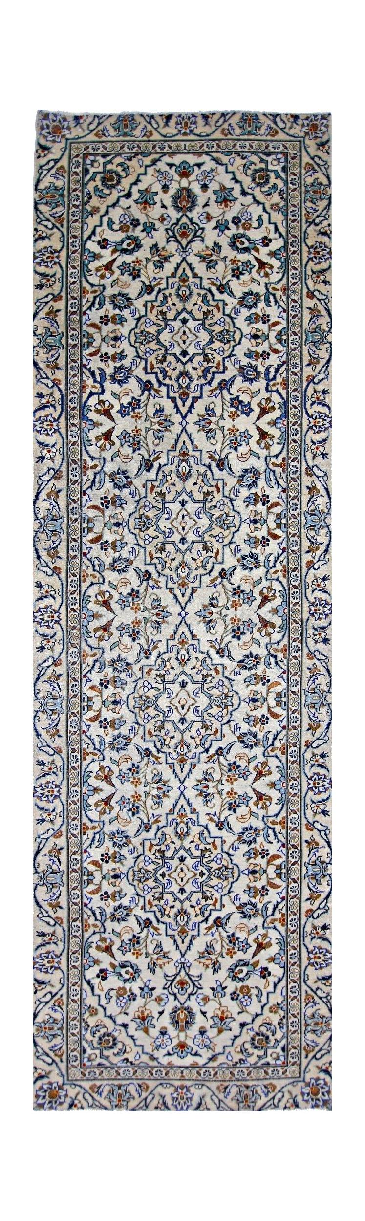 Handmade Vintage Persian Kashan Hallway Runner | 283 x 83 cm | 9'3" x 2'9" - Najaf Rugs & Textile