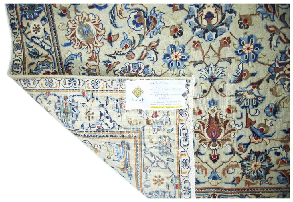 Handmade Vintage Persian Kashan Rug | 148 x 108 cm | 4'10" x 3'6" - Najaf Rugs & Textile