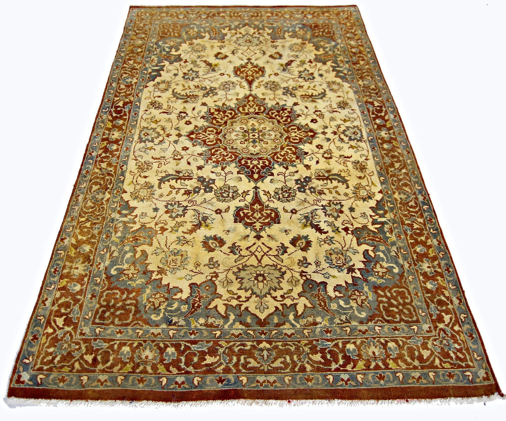 Handmade Vintage Persian Kashan Rug | 155 x 99 cm | 5'1" x 3'3" - Najaf Rugs & Textile