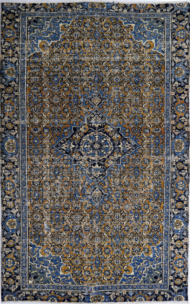 Handmade Vintage Persian Kashan Rug | 188 x 120 cm | 6'2" x 3'11" - Najaf Rugs & Textile