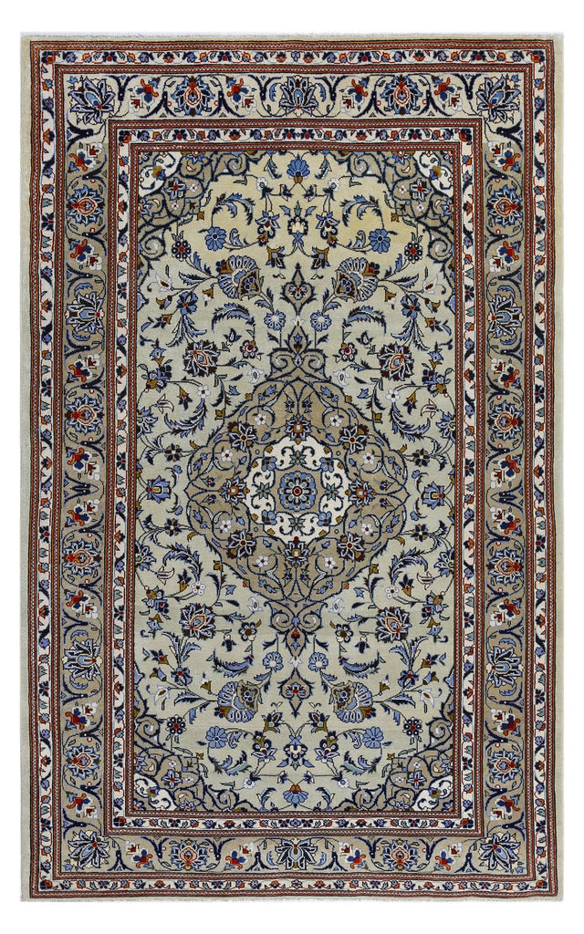 Handmade Vintage Persian Kashan Rug | 214 x 134 cm | 7' x 4'5" - Najaf Rugs & Textile