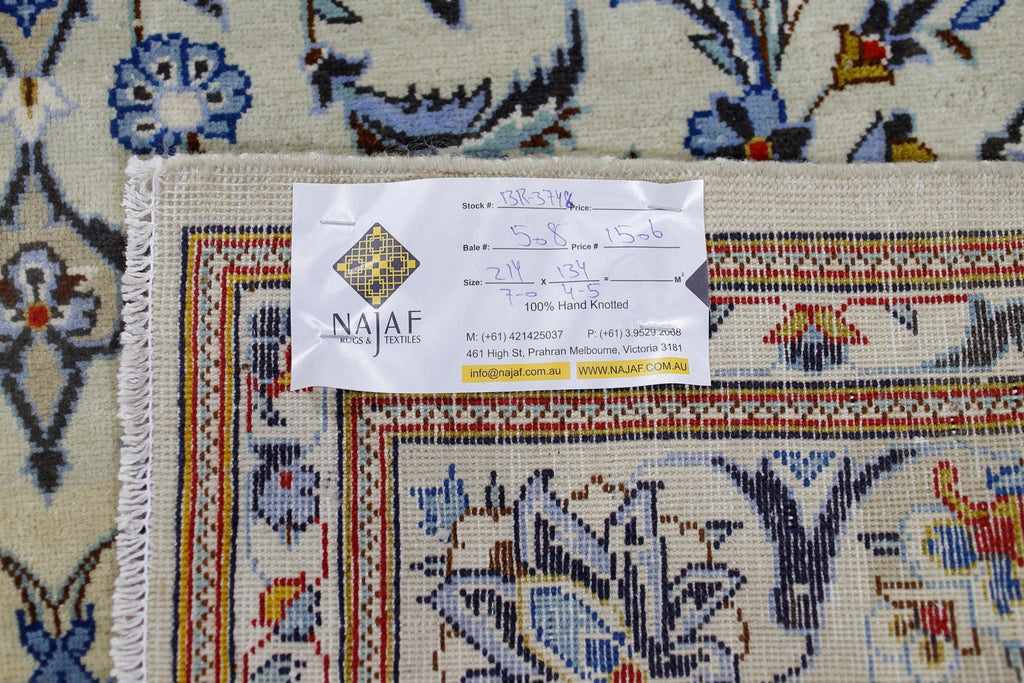 Handmade Vintage Persian Kashan Rug | 214 x 134 cm | 7' x 4'5" - Najaf Rugs & Textile