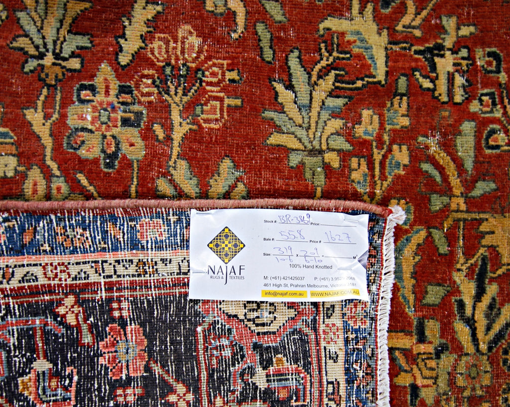 Handmade Vintage Persian Kashan Rug | 319 x 209 cm | 10'6" x 6'10" - Najaf Rugs & Textile