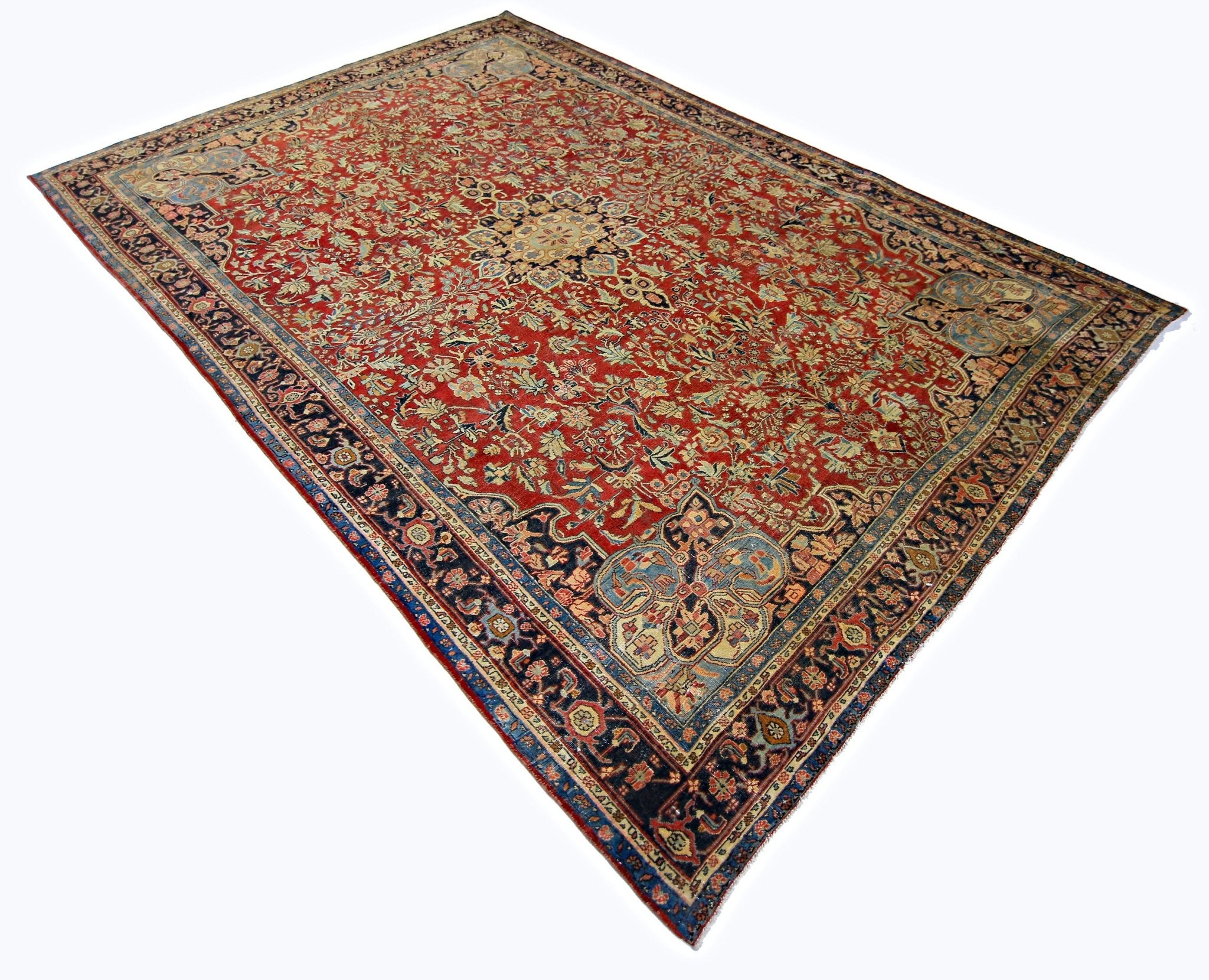 Handmade Vintage Persian Kashan Rug | 319 x 209 cm | 10'6" x 6'10" - Najaf Rugs & Textile