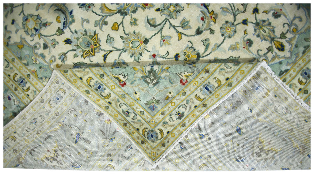Handmade Vintage Persian Kashan Rug | 329 x 218 cm | 10'10" x 7'2" - Najaf Rugs & Textile