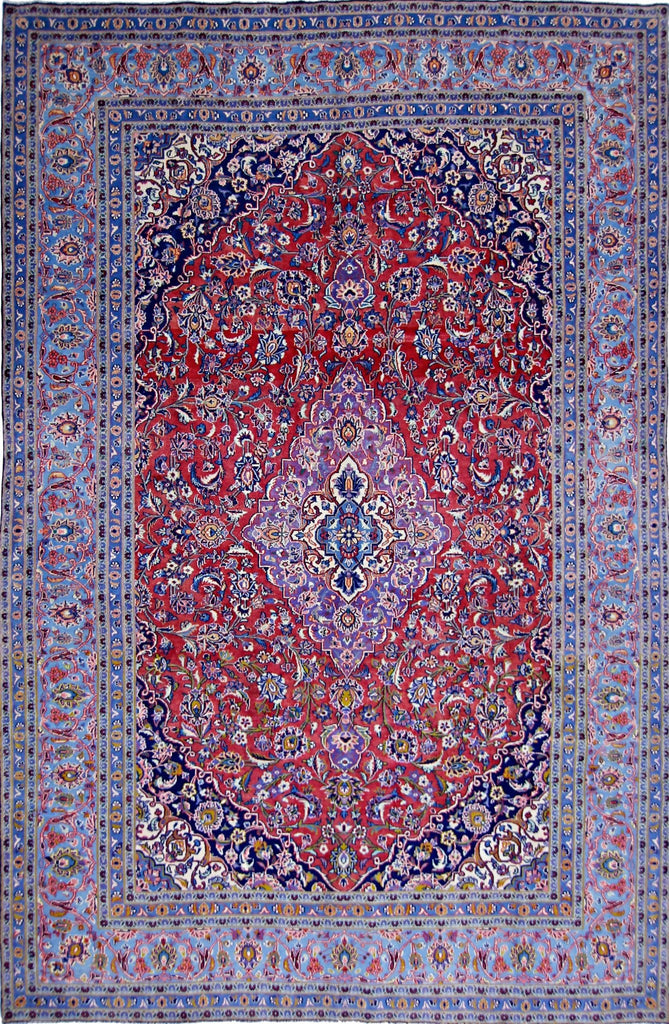 Handmade Vintage Persian Kashan Rug | 333 x 233 cm | 10'11" x 7'8" - Najaf Rugs & Textile