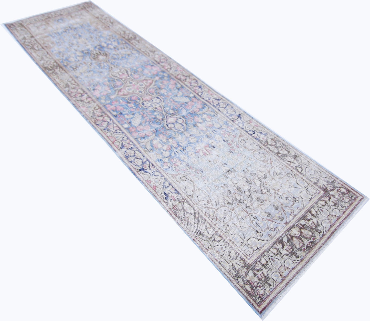 Handmade Vintage Persian Kerman Hallway Runner | 284 x 70 cm | 9'4" x 2'4" - Najaf Rugs & Textile