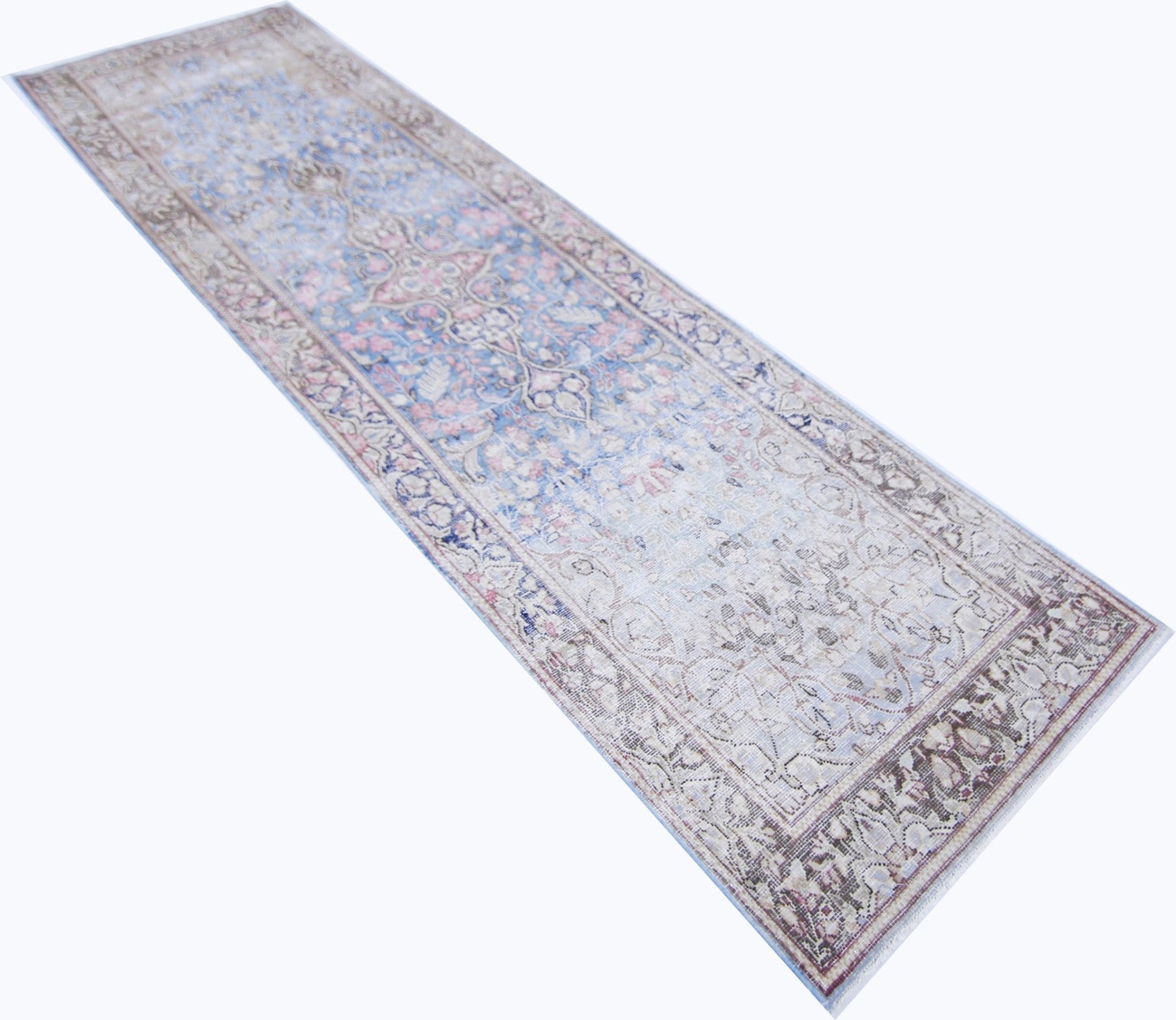 Handmade Vintage Persian Kerman Hallway Runner | 284 x 70 cm | 9'4" x 2'4" - Najaf Rugs & Textile