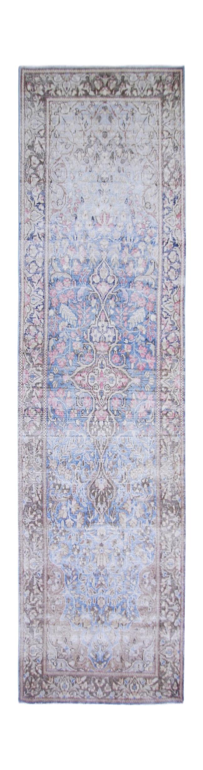 Handmade Vintage Persian Kerman Hallway Runner | 284 x 70 cm | 9'4" x 2'4" - Najaf Rugs & Textile