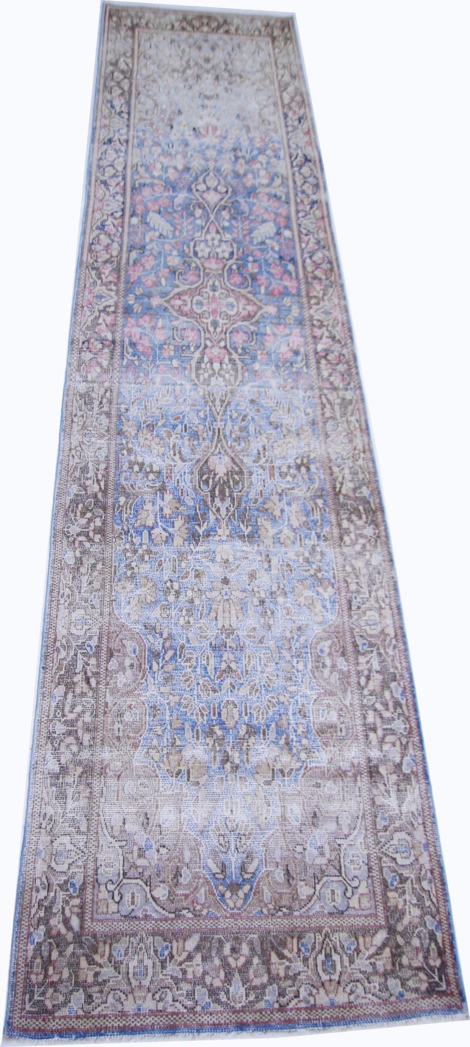 Handmade Vintage Persian Kerman Hallway Runner | 284 x 70 cm | 9'4" x 2'4" - Najaf Rugs & Textile