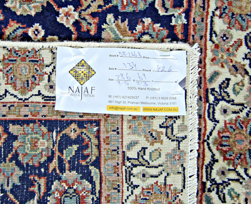 Handmade Vintage Persian Kerman Hallway Runner | 286 x 69 cm | 9'5" x 2'3" - Najaf Rugs & Textile