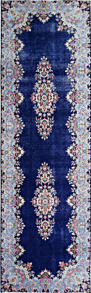 Handmade Vintage Persian Kerman Hallway Runner | 297 x 98 cm | 9'9" x 3'3" - Najaf Rugs & Textile