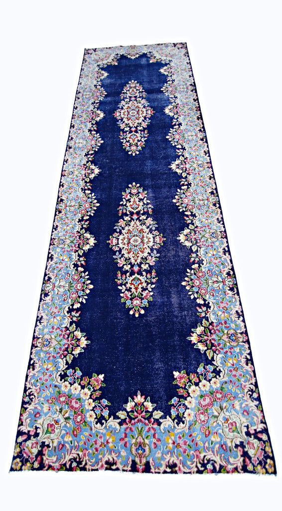 Handmade Vintage Persian Kerman Hallway Runner | 297 x 98 cm | 9'9" x 3'3" - Najaf Rugs & Textile