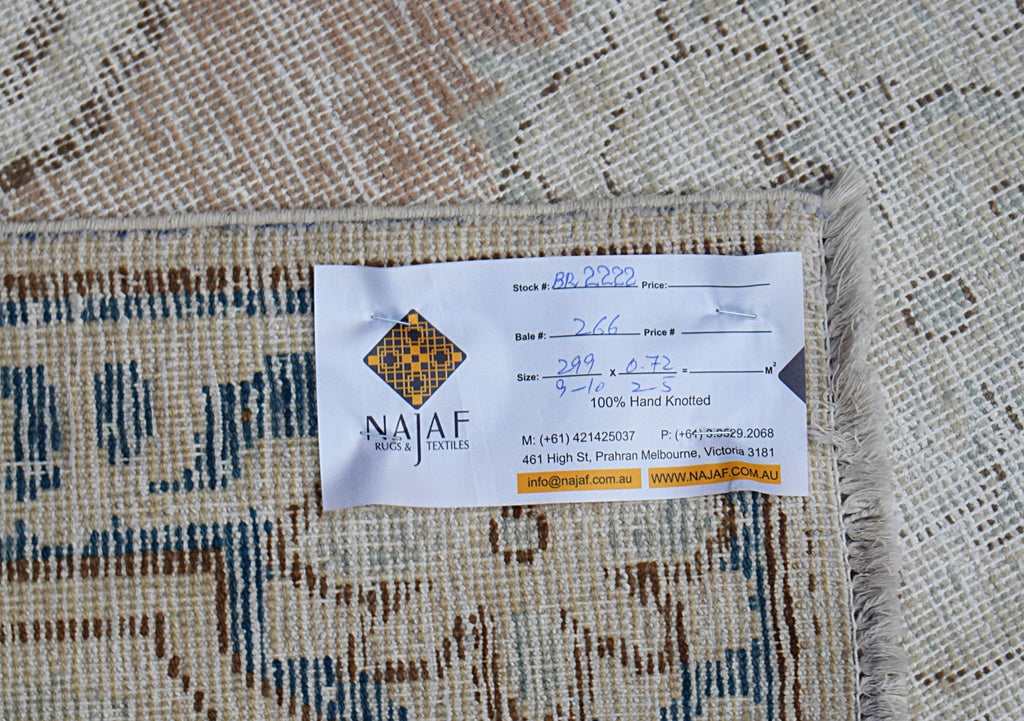 Handmade Vintage Persian Kerman Hallway Runner | 299 x 72 cm | 9'10" x 2'5" - Najaf Rugs & Textile