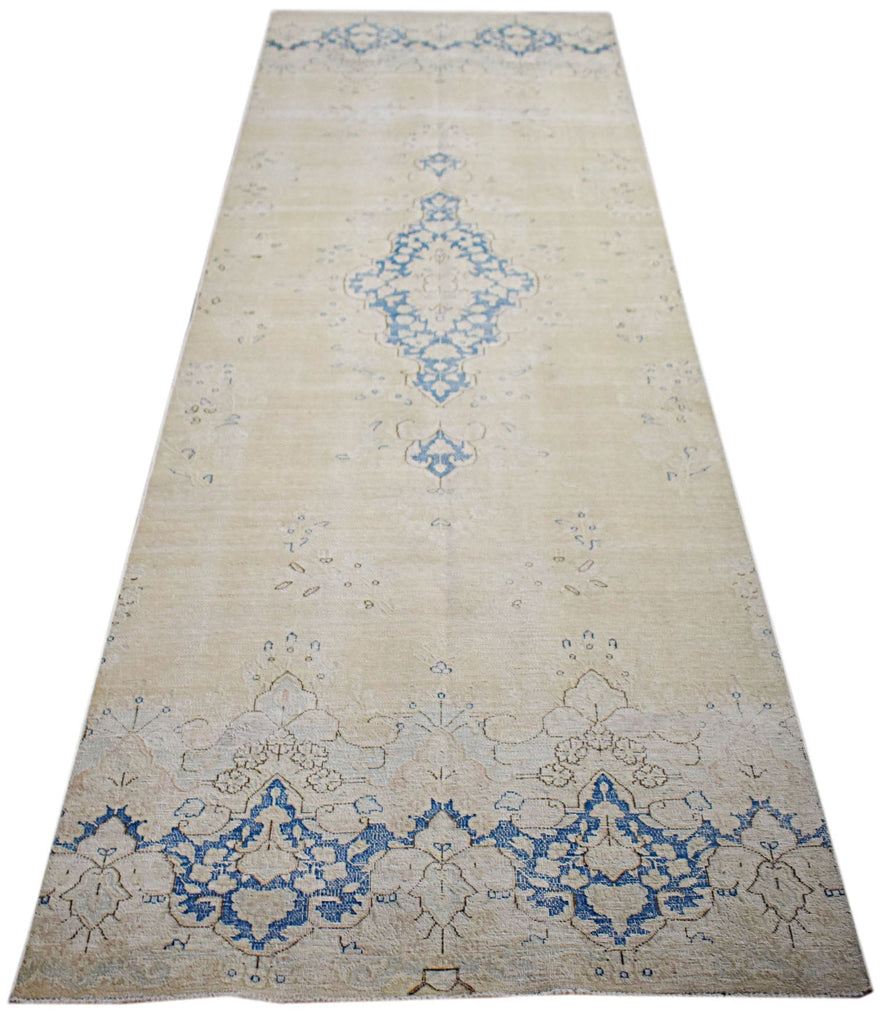 Handmade Vintage Persian Kerman Hallway Runner | 390 x 118 cm | 12'10" x 3'11" - Najaf Rugs & Textile