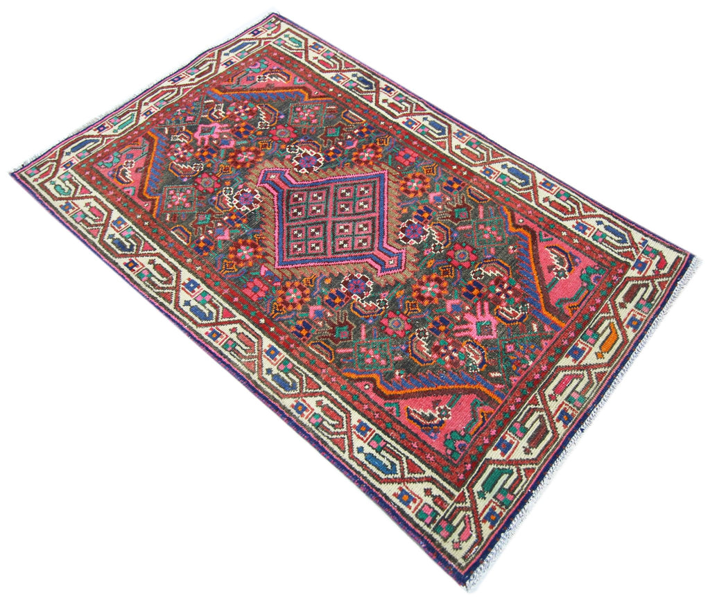 Handmade Vintage Persian Kerman Rug | 119 x 74 cm | 3'11" x 2'5" - Najaf Rugs & Textile