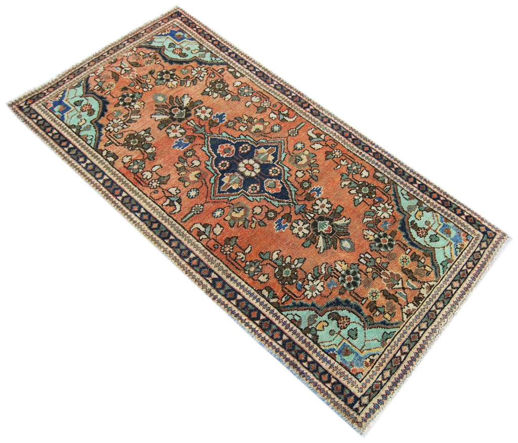 Handmade Vintage Persian Kerman Rug | 128 x 63 cm | 4'2" x 2'1" - Najaf Rugs & Textile