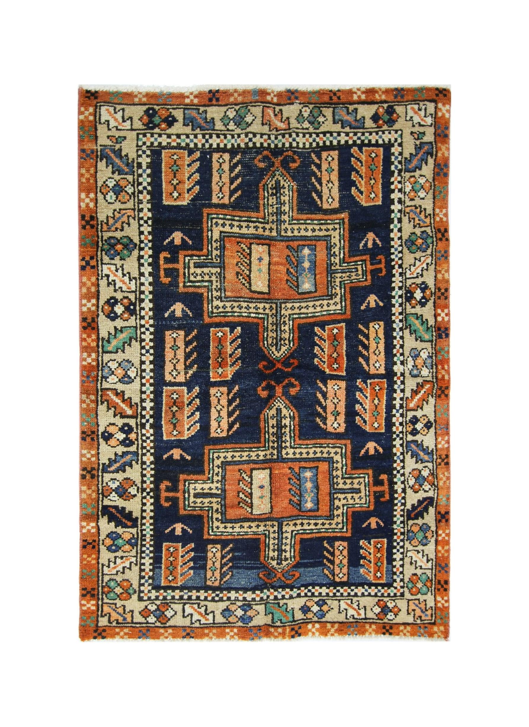 Handmade Vintage Persian Kerman Rug | 131 x 90 cm | 4'4" x 2'11" - Najaf Rugs & Textile