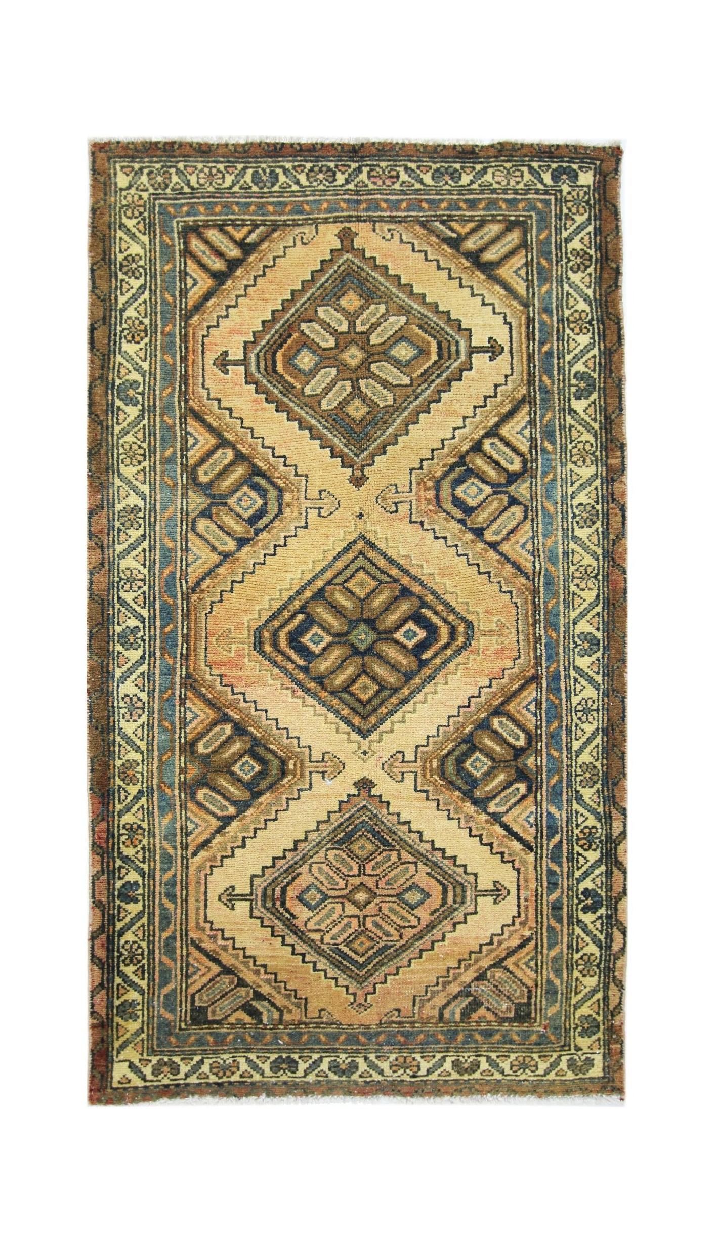 Handmade Vintage Persian Kerman Rug | 132 x 74 cm | 4'4" x 2'5" - Najaf Rugs & Textile