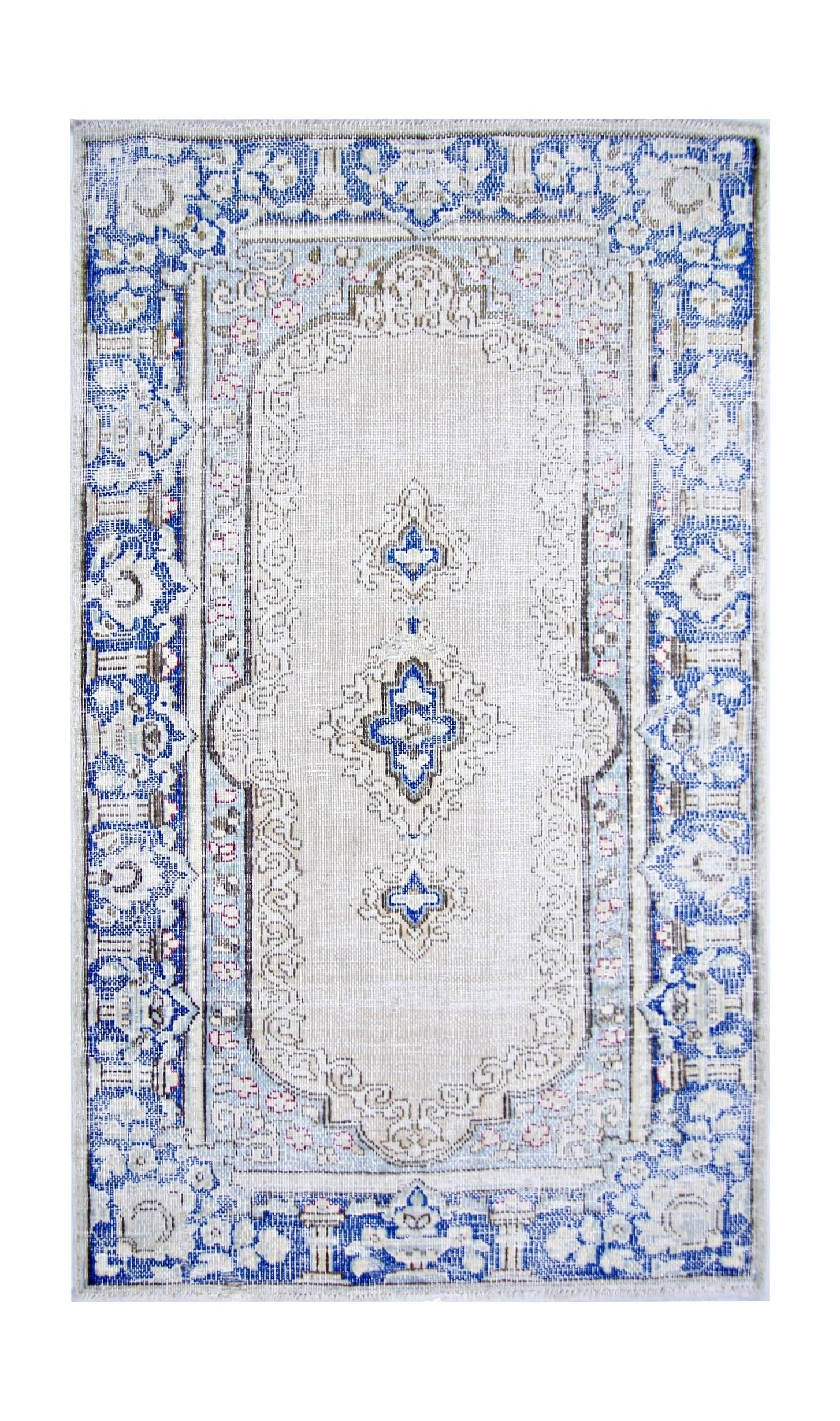 Handmade Vintage Persian Kerman Rug | 140 x 84 cm | 4'7" x 2'9" - Najaf Rugs & Textile