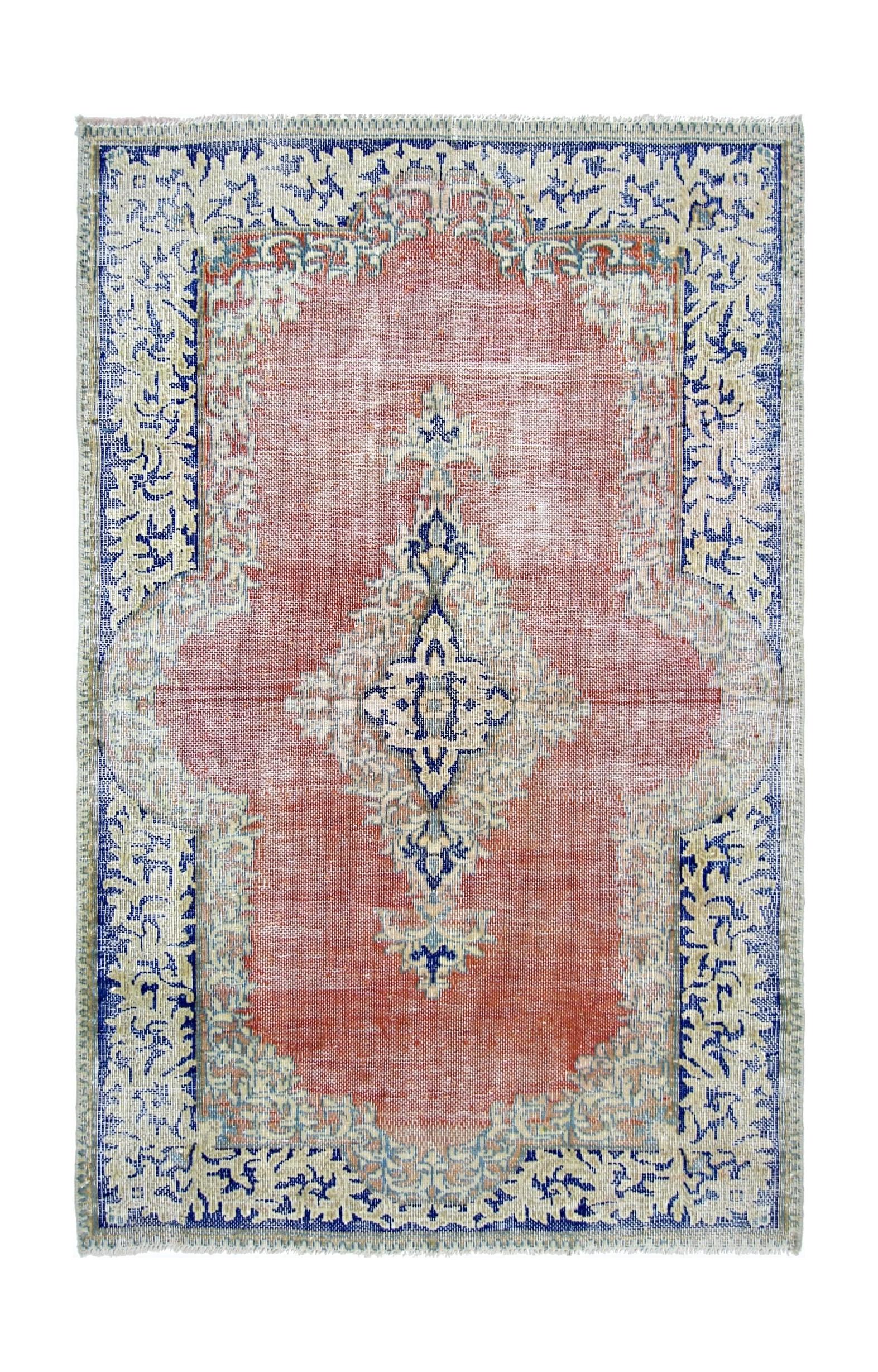 Handmade Vintage Persian Kerman Rug | 140 x 89 cm | 4'7" x 2'11" - Najaf Rugs & Textile