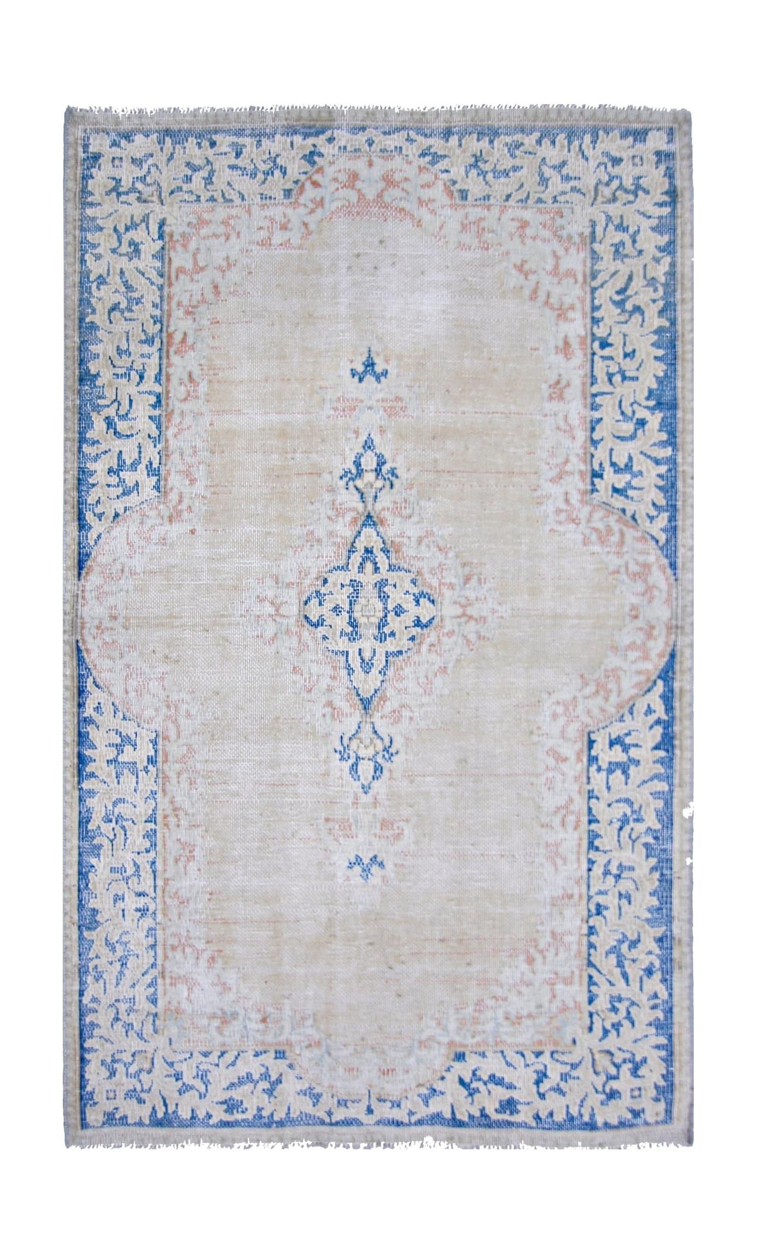 Handmade Vintage Persian Kerman Rug | 141 x 86 cm | 4'7" x 2'10" - Najaf Rugs & Textile