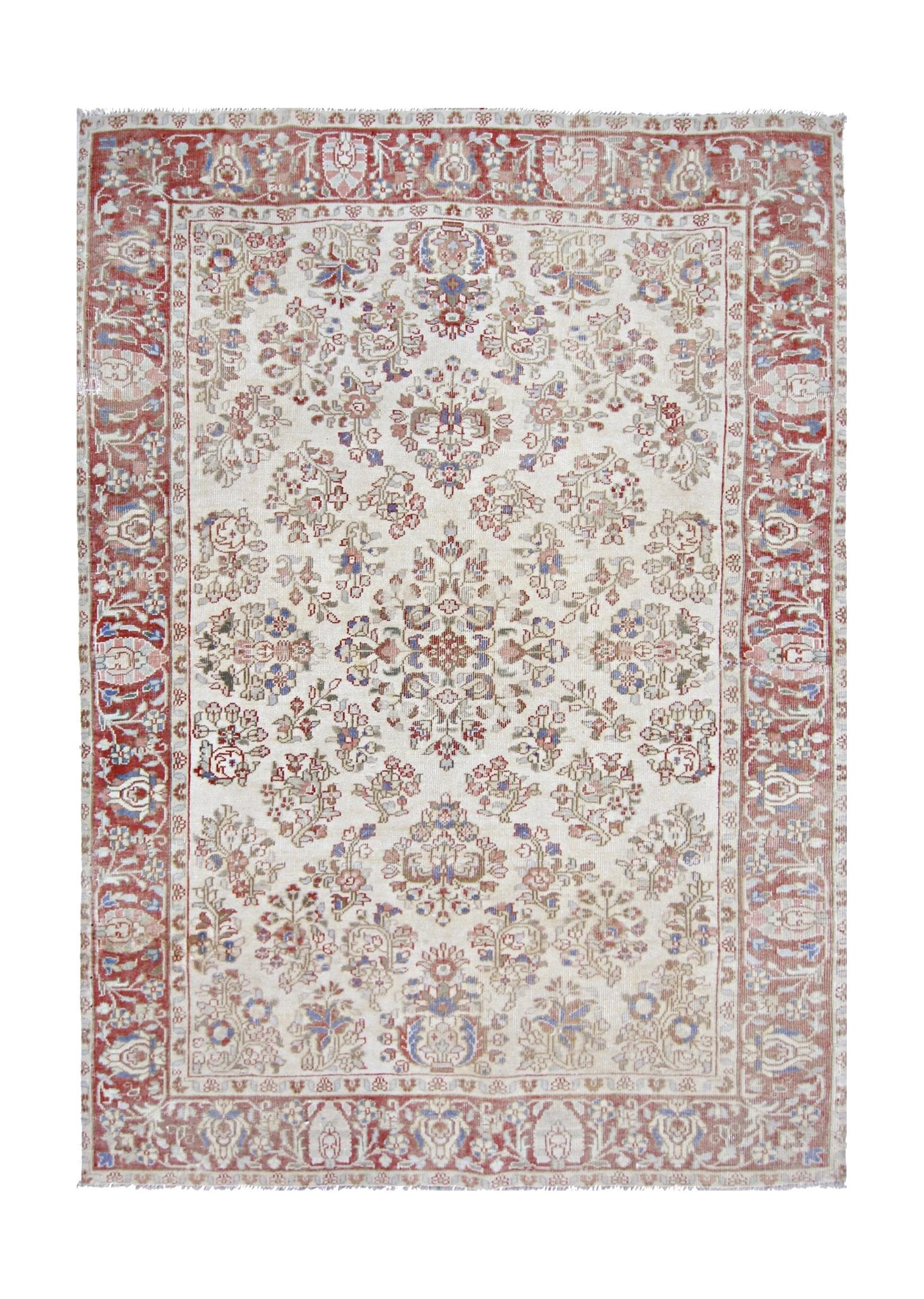 Handmade Vintage Persian Kerman Rug | 148 x 103 cm | 4'10" x 3'5" - Najaf Rugs & Textile