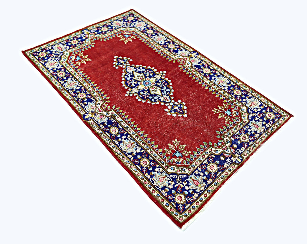 Handmade Vintage Persian Kerman Rug | 148 x 92 cm | 4'10" x 3' - Najaf Rugs & Textile