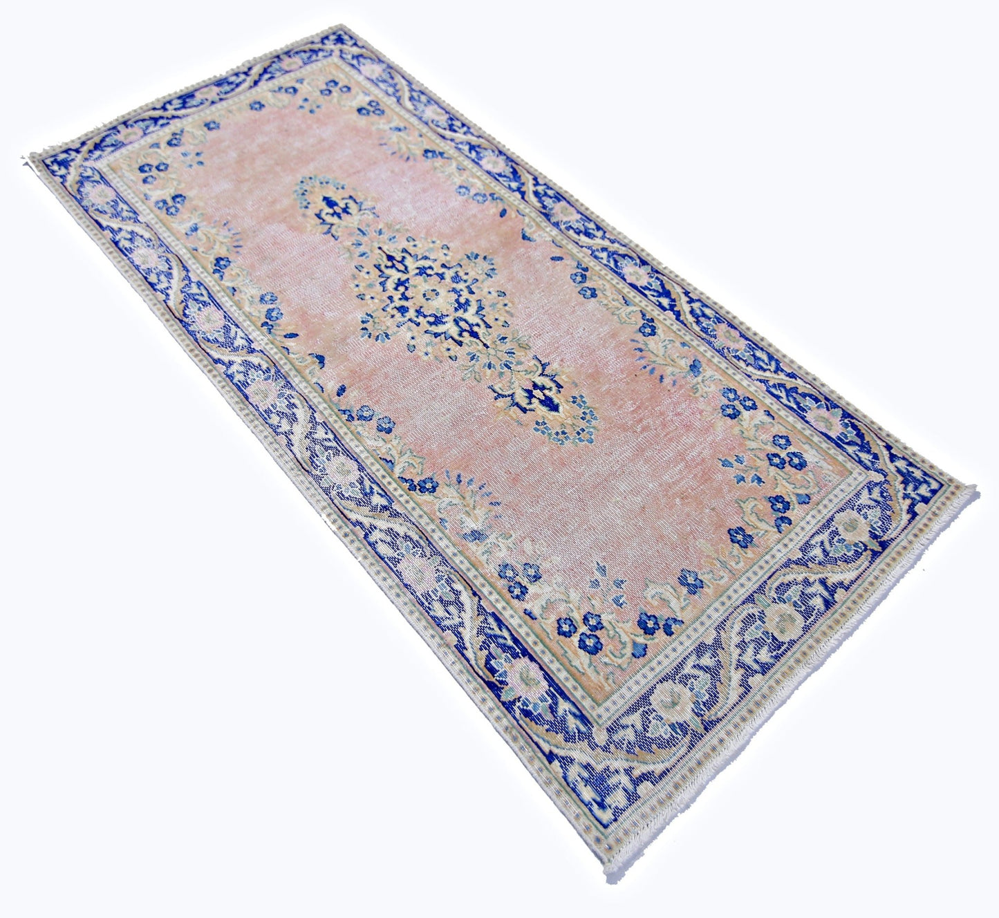 Handmade Vintage Persian Kerman Rug | 149 x 68 cm | 4'11" x 2'3" - Najaf Rugs & Textile