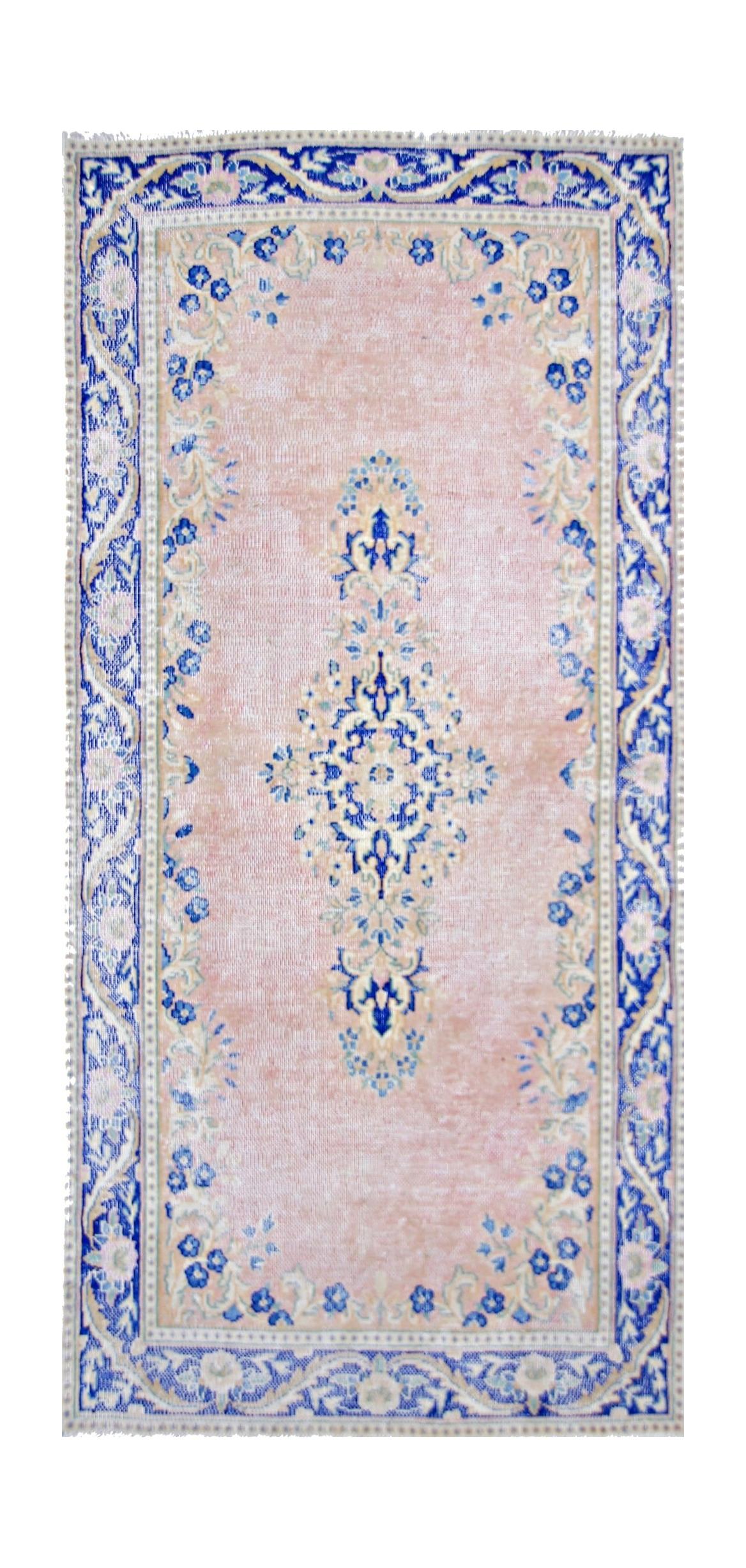 Handmade Vintage Persian Kerman Rug | 149 x 68 cm | 4'11" x 2'3" - Najaf Rugs & Textile